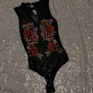 Flower embellished Onesie